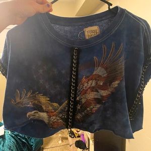 Lf American flag vintage crop